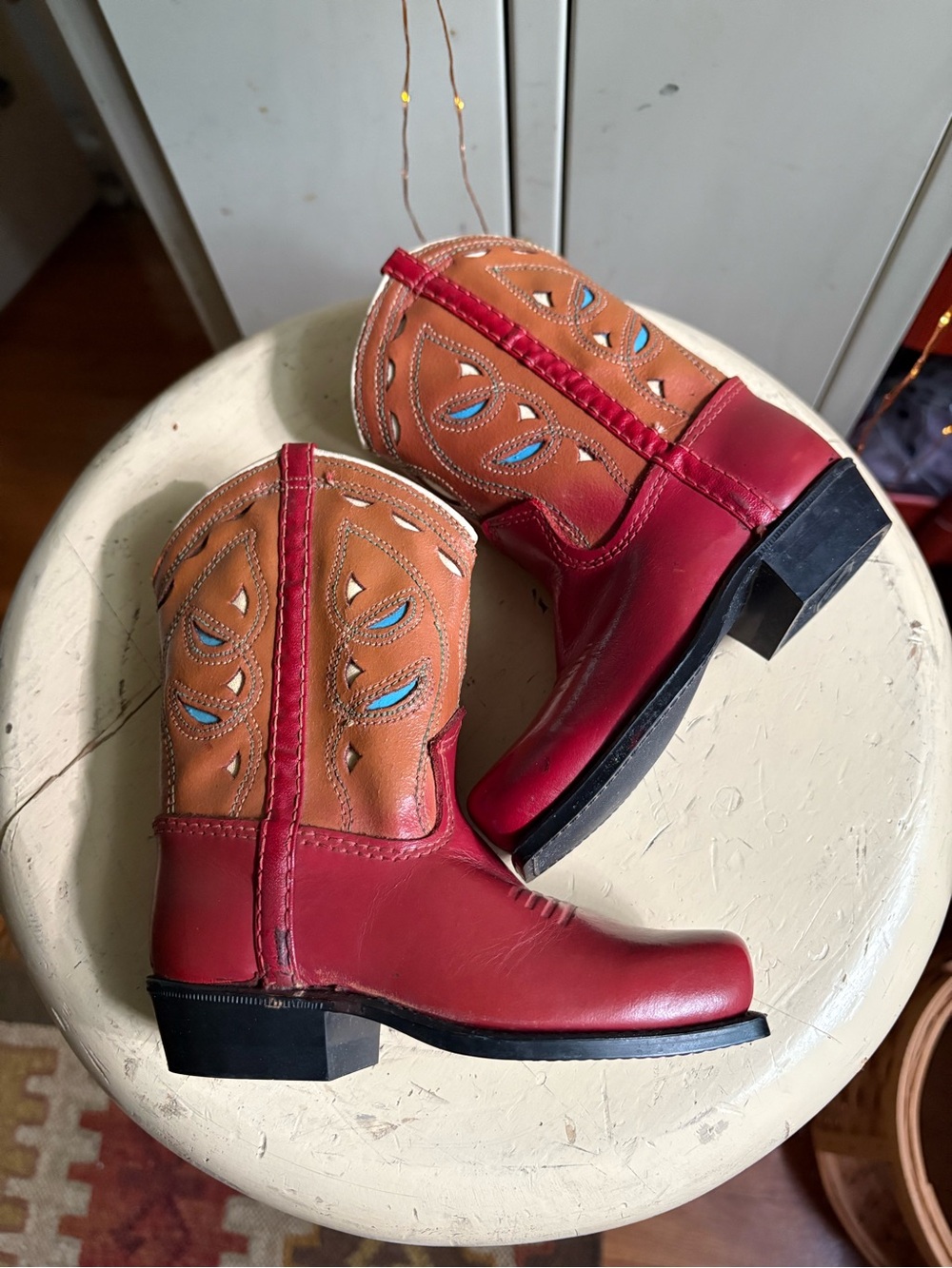 Vintage Child Red Cowboy Boots